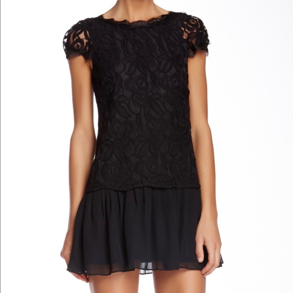 BCBGeneration Lace Drop Waist Dress